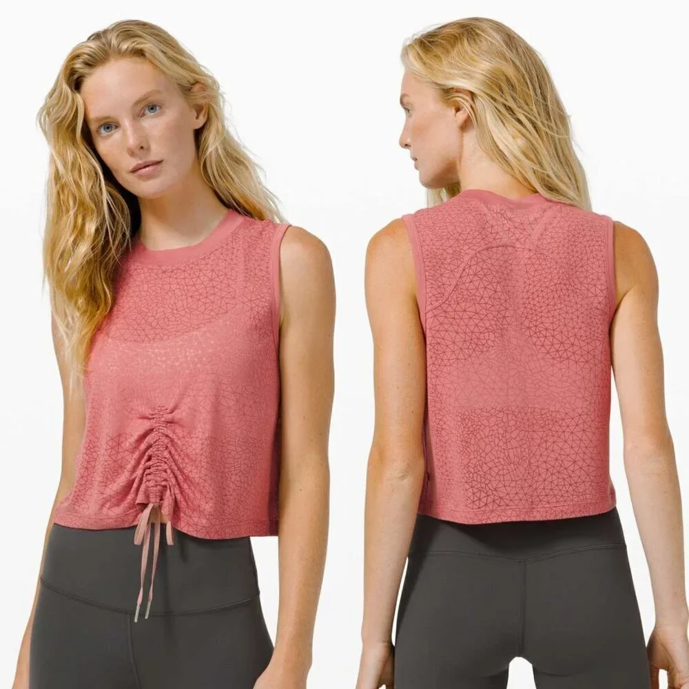 Lululemon Cinch Me Up Front Tank Top Veil Cherry Tint 3044